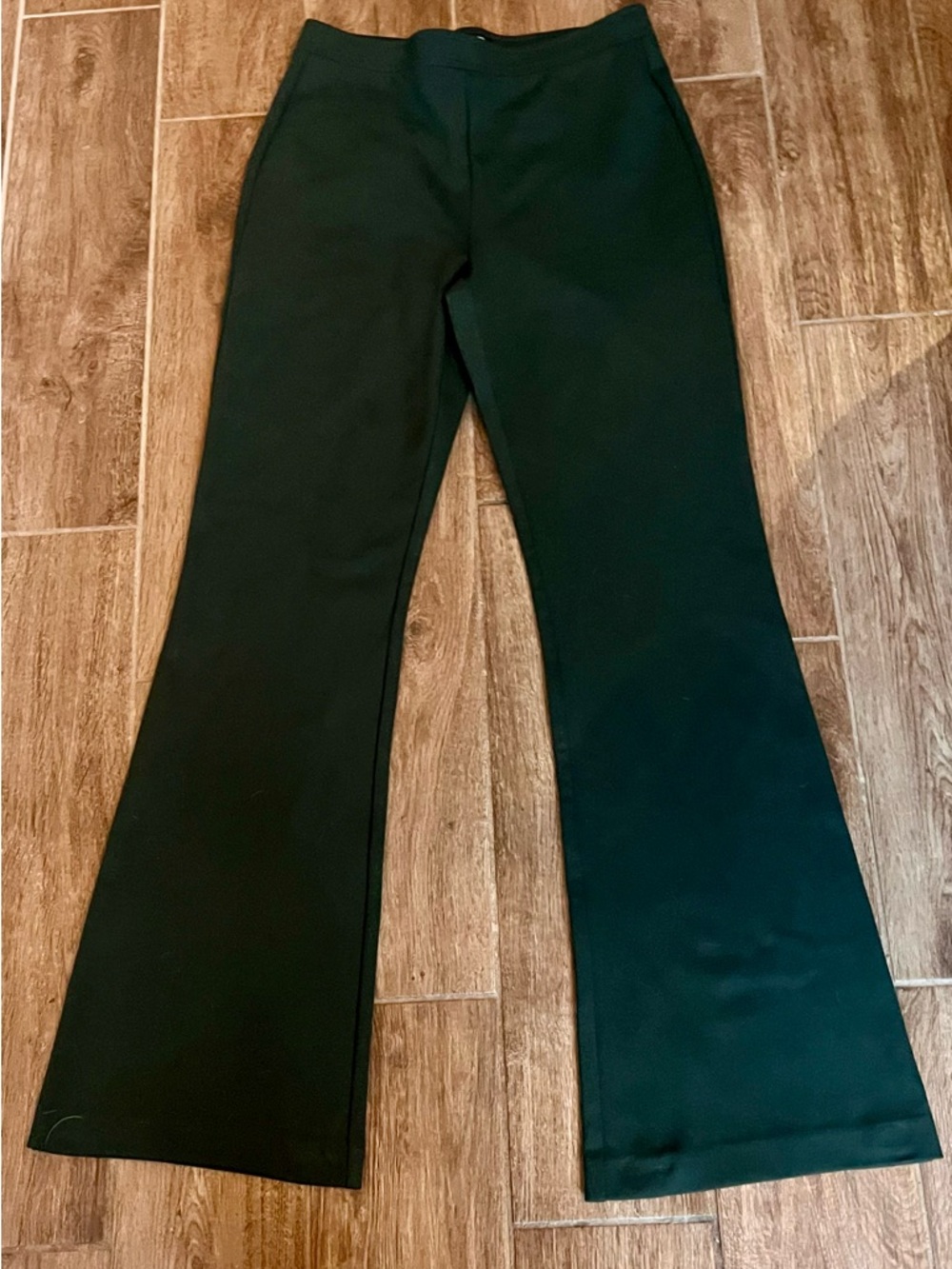 Jones & Co Flare Pants Women's Medium Pull On Mid Rise Forest Green NEW